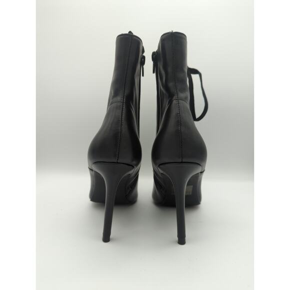 Steve Madden Jinx Boot Lace Up Side Zip Black Leather Above Ankle Size 9 - Picture 3 of 8